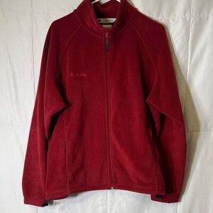 Columbia Sportswear Red Full Zip Fleece Jacket Women’s XL